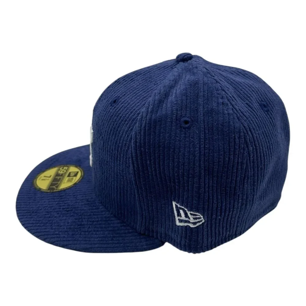 New Era 59Fifty Kansas City Royals Hat Cap Size 7 1/8 Blue Corduroy MLB Baseball